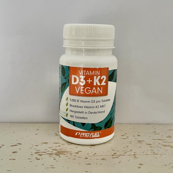 Vitamin D3 (5000IE !!) + K2 (200µg MK7), 180 Tabletten